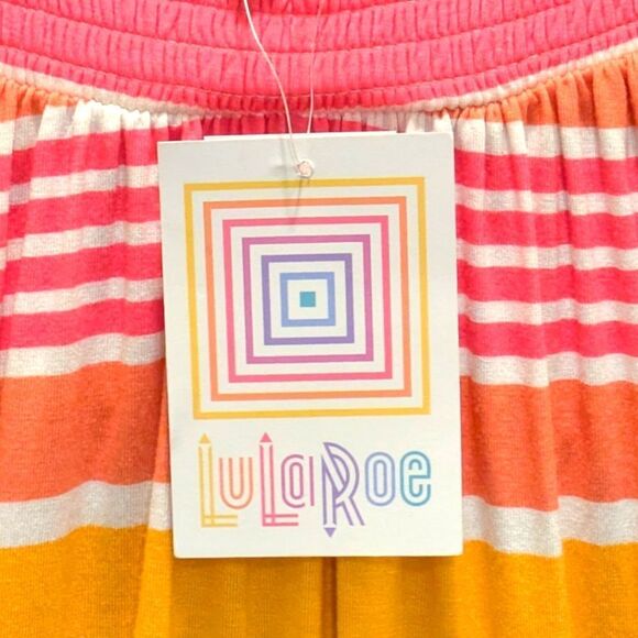 $5 Item! NWT LuLaRoe 2XL Lily Square Neck Top In Pink Blue and Yellow Stripes - Picture 8 of 8